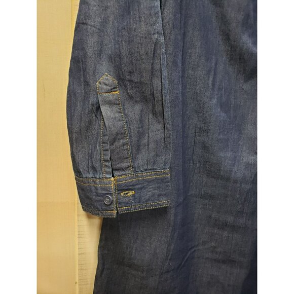 Chadwicks Blue Chambray Denim Dress Size 6, Roll Tab sleeve, 1/4 button, pockets - Picture 5 of 7